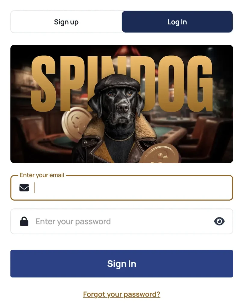 spin dog casino login process