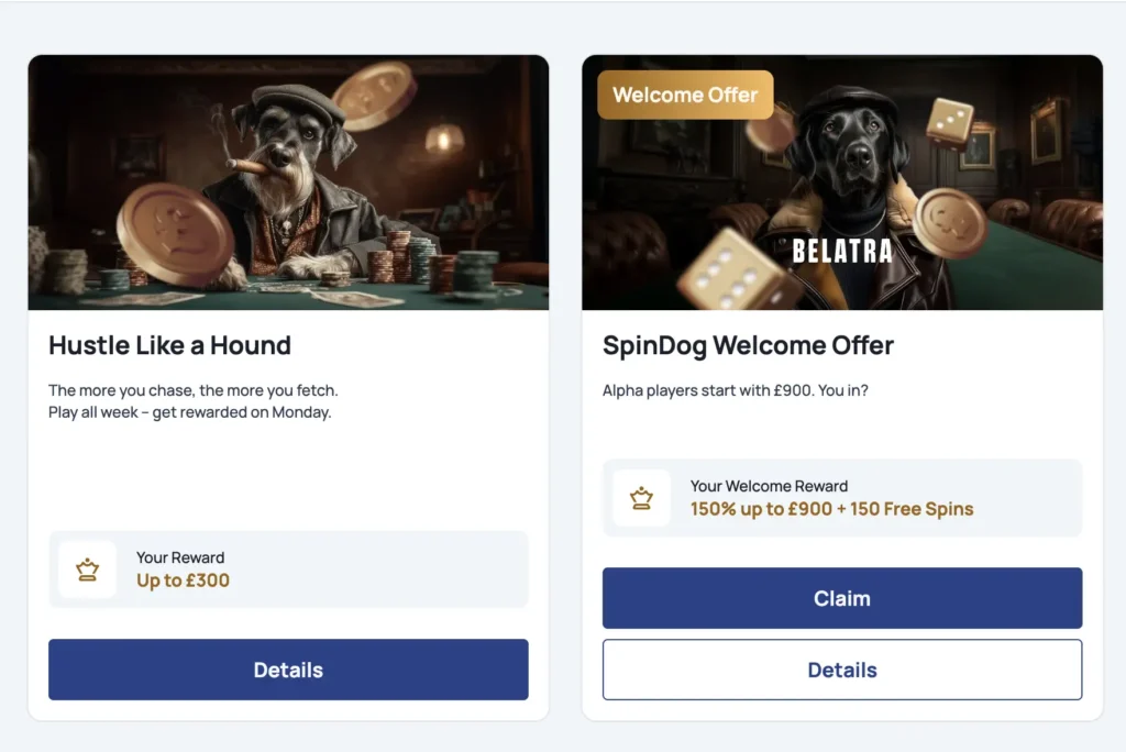 spindog welcome bonusses