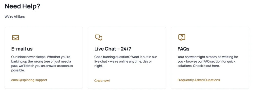 spindog customers support